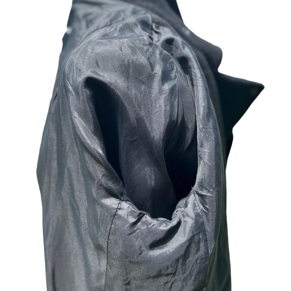 Madewell Zip Front Long Sleeve Wool Blend Vegan Leather Trim Coat - Picture 12 of 13